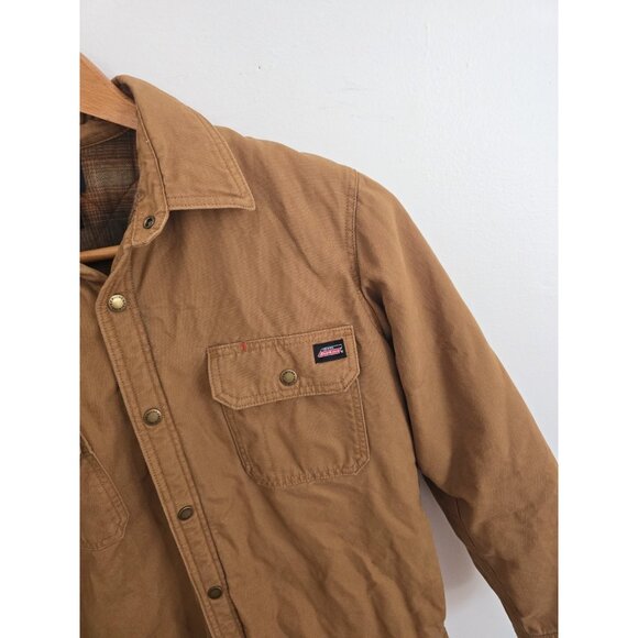 Dickies Barn Flannel Lined Canvas Cotton Mens Snap Collared Mens Chore Jacket M - Picture 2 of 9